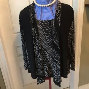 Elegant Black and Gray Women's Cardigan